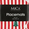 Mica Decorations placemat rood / wit 48 x 33 x 0,5 cm 4 stuks