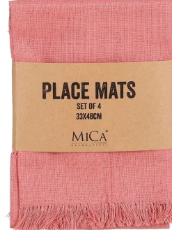 Mica Decorations placemat Villia zalmroze 48 x 33 cm 4 stuks