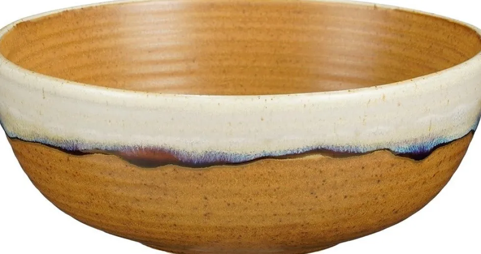 Mica Decorations schaal Ethan wit / bruin D 16,5 H 6,5 cm