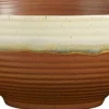 Mica Decorations serveerschaal Ethan wit / bruin D 22,5 H 10,5 cm