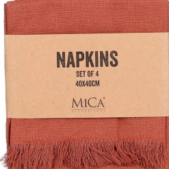 Mica Decorations servet Villia bruin 40 x 40 cm
