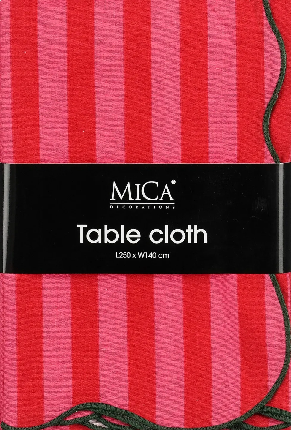 Mica Decorations tafelkleed rood / roze 250 x 140 cm