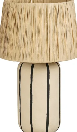 Mica Decorations tafellamp Denton beige / naturel D 28 H 48 cm