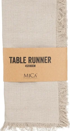 Mica Decorations tafelloper Villia beige 180 x 45 cm
