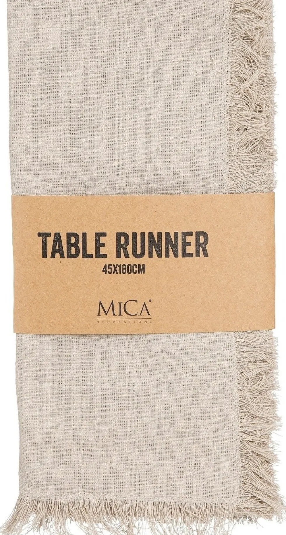 Mica Decorations tafelloper Villia beige 180 x 45 cm