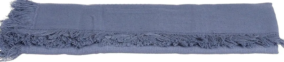Mica Decorations tafelloper Villia blauw 180 x 45 cm