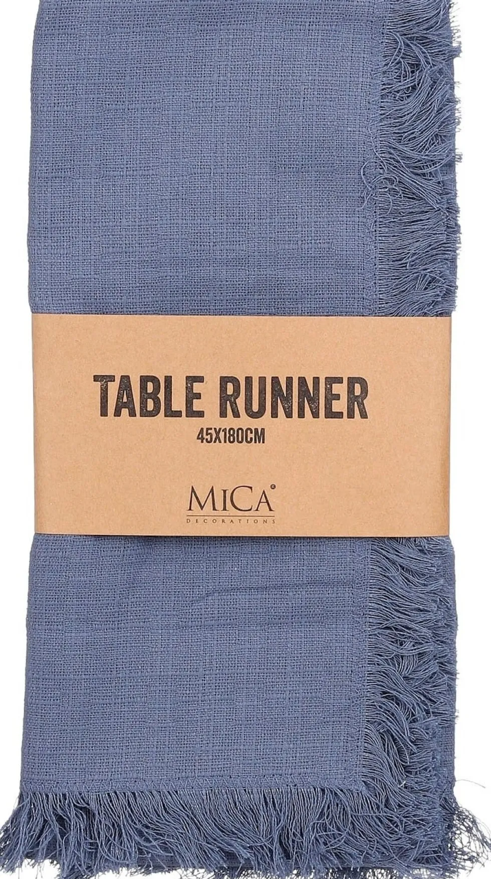 Mica Decorations tafelloper Villia blauw 180 x 45 cm