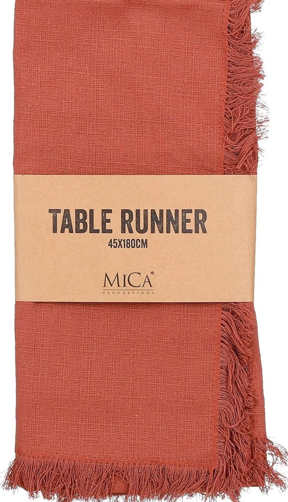 Mica Decorations tafelloper Villia bruin 180 x 45 cm