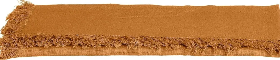 Mica Decorations tafelloper Villia geel 180 x 45 cm