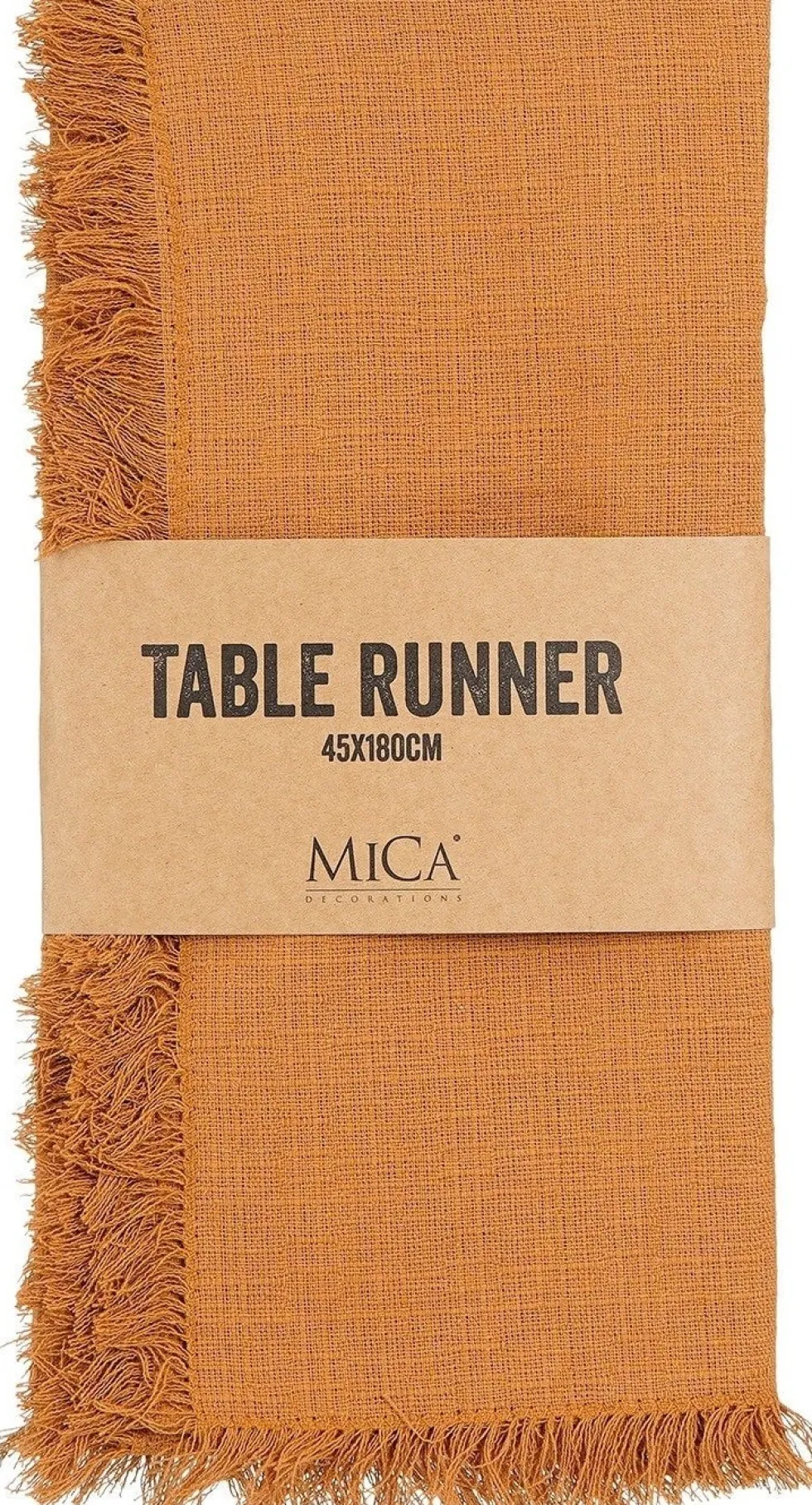 Mica Decorations tafelloper Villia geel 180 x 45 cm