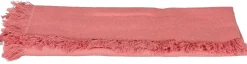 Mica Decorations tafelloper Villia zalmroze 180 x 45 cm