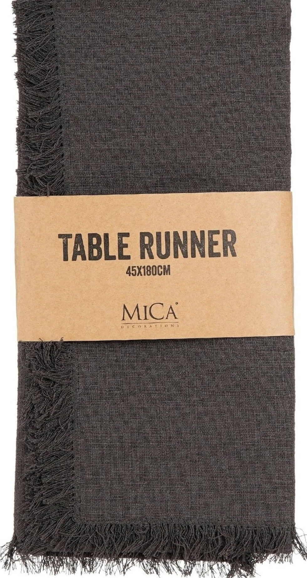 Mica Decorations tafelloper Villia grijs 180 x 45 cm