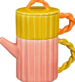 Mica Decorations theepot met mok Lizzy roze 450 ml