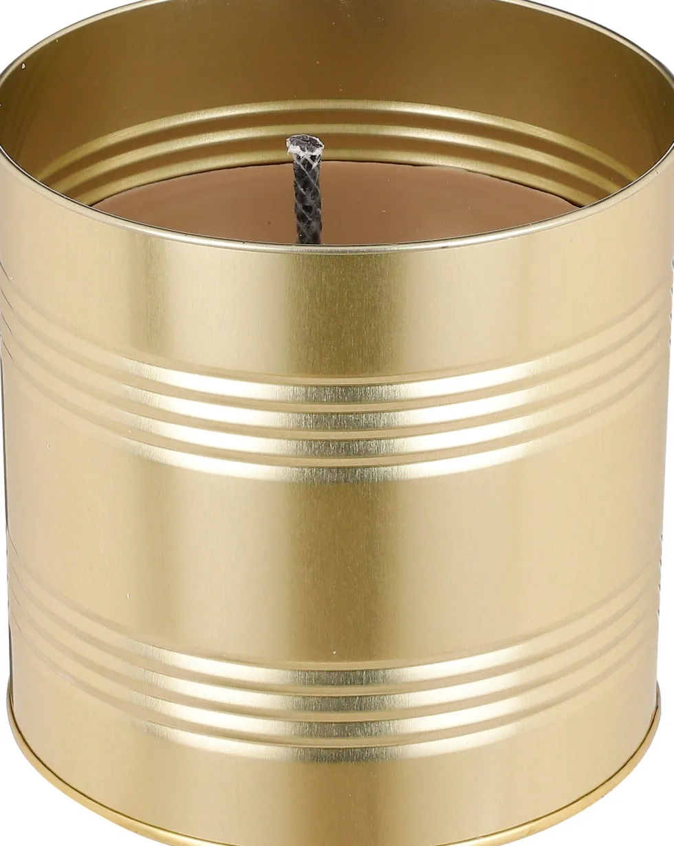 Mica Decorations tuinkaars in blik goud D 16 H 15 cm