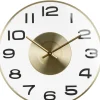 Mica Decorations wandklok Henny goud D 40 H 4,5 cm