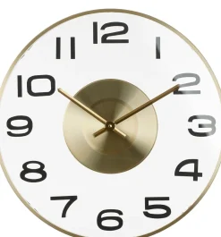 Mica Decorations wandklok Henny goud D 40 H 4,5 cm