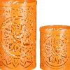 Mica Decorations waxinelichthouder Solara oranje D 15 H 25 cm