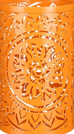 Mica Decorations waxinelichthouder Solara oranje D 15 H 25 cm