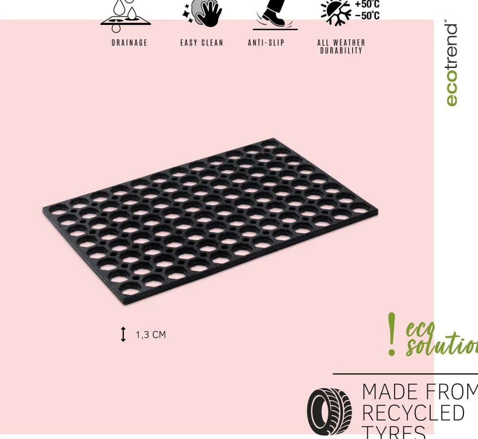Multy Home buitenmat Honey Comb zwart 60 x 40 cm