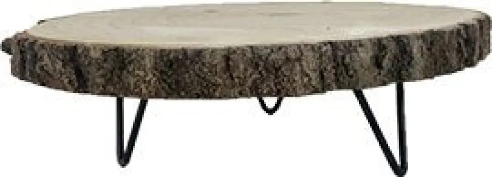 Natures Accents decoratiebord op voet Flor naturel D 24 H 8 cm