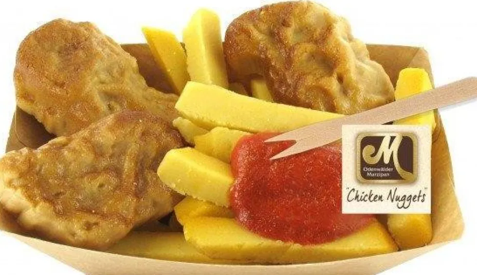 Odenwälder Marzipan marsepein Snack nuggets en frietjes 165 gr
