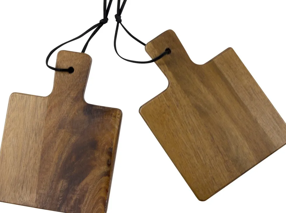 Onderzetter acacia naturel 14 x 10 x 4 cm 2 stuks