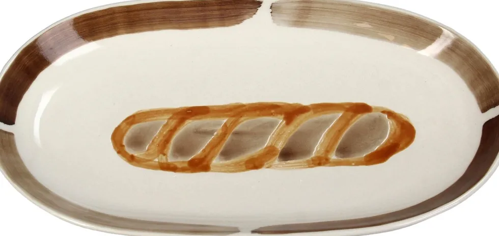 Ontbijtbord Comfort Club wit baguette 13,3 x 25,7 x 3 cm