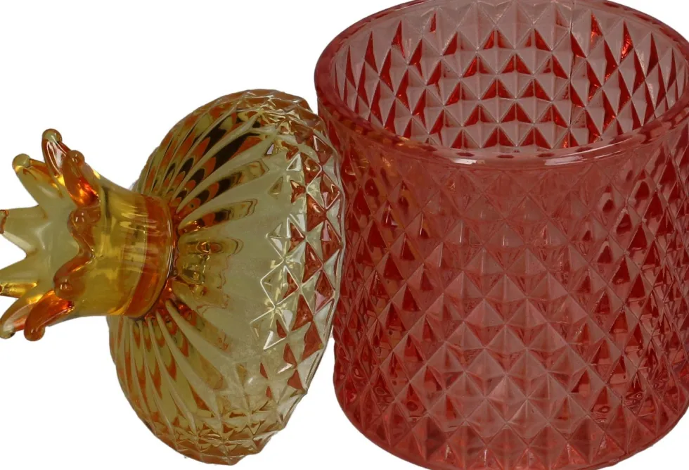 Opbergpot Anna geel / oranje D 10,5 H 17 cm