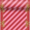 Paper + Design 3-in-1 tafelaankleding Merry Stripes rood / roze 480 x 40 cm