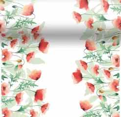 Paper + Design 3-in-1 tafelaankleding Poppys Delight groen / rood 40 x 480 cm