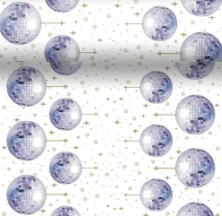 Paper + Design 3-in-1 tafelaankleding Disco ball wit / blauw 40 x 480 cm