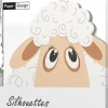 Paper + Design paasservet schaap wit 33 x 33 cm