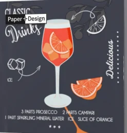 Paper + Design servet Aperole Black zwart 24 x 24 cm 20 stuks