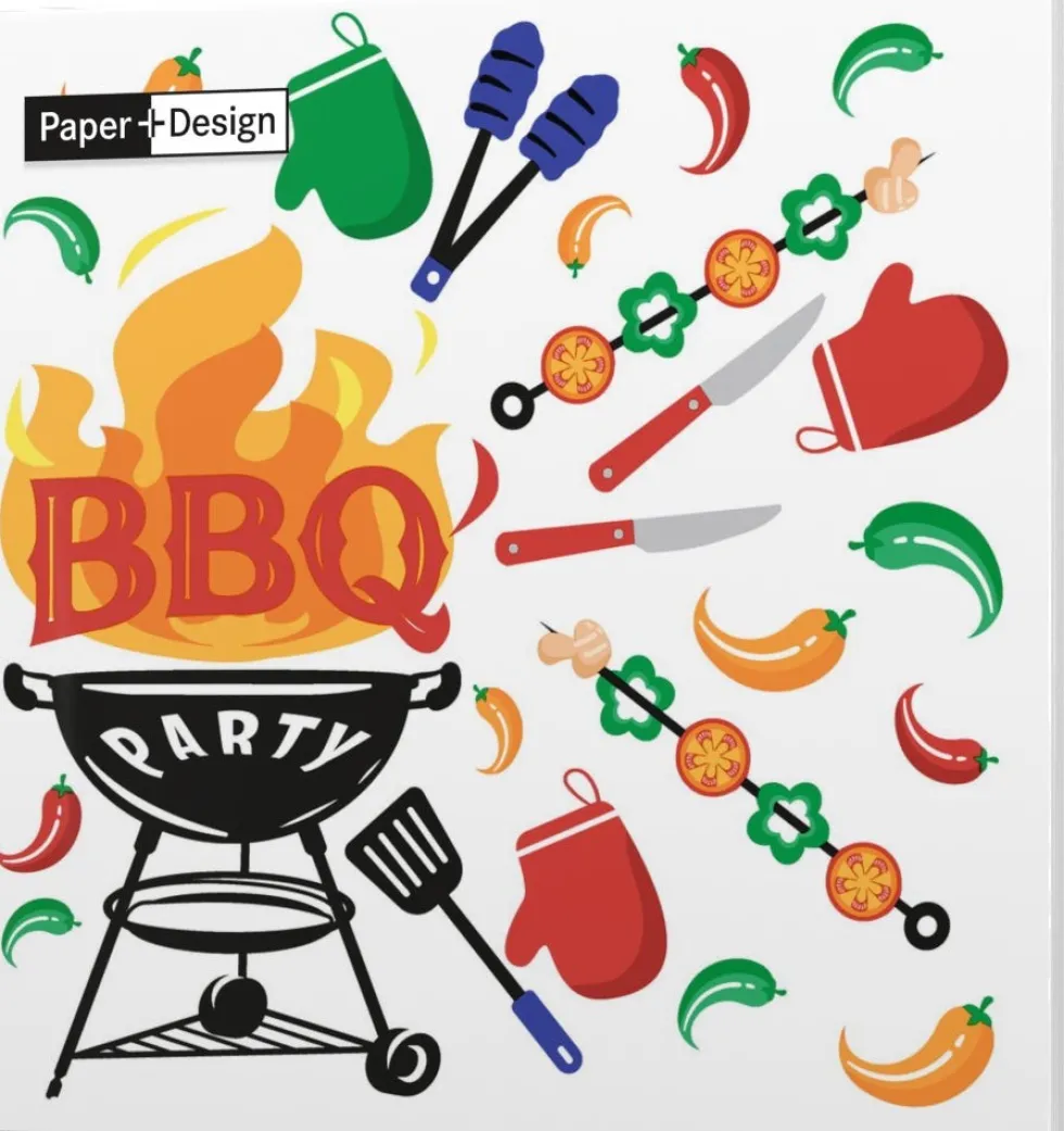 Paper + Design servet BBQ multi 33 x 33 cm 20 stuks