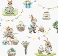 Paper + Design servet Bunny Joy wit 33 x 33 cm 20 stuks