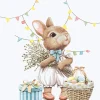 Paper + Design servet Bunny Joy wit 24 x 24 cm 20 stuks