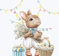Paper + Design servet Bunny Joy wit 24 x 24 cm 20 stuks