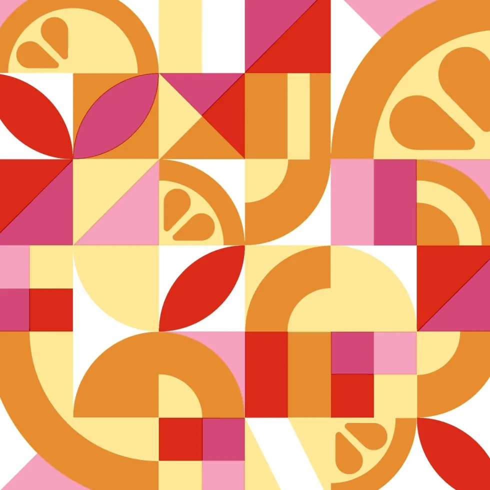 Paper + Design servet Citrus Era oranje / roze 33 x 33 cm 20 stuks
