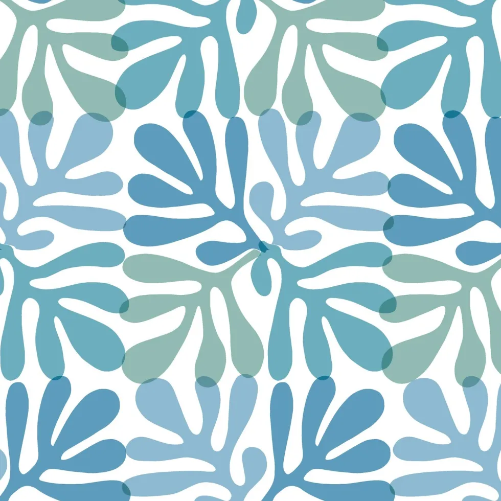 Paper + Design servet Coral Patt blauw 33 x 33 cm 20 stuks