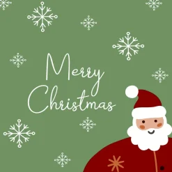 Paper + Design servet Funky Santa groen 33 x 33 cm 20 stuks