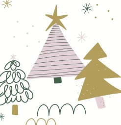 Paper + Design servet kerstbomen wit 33 x 33 cm 20 stuks