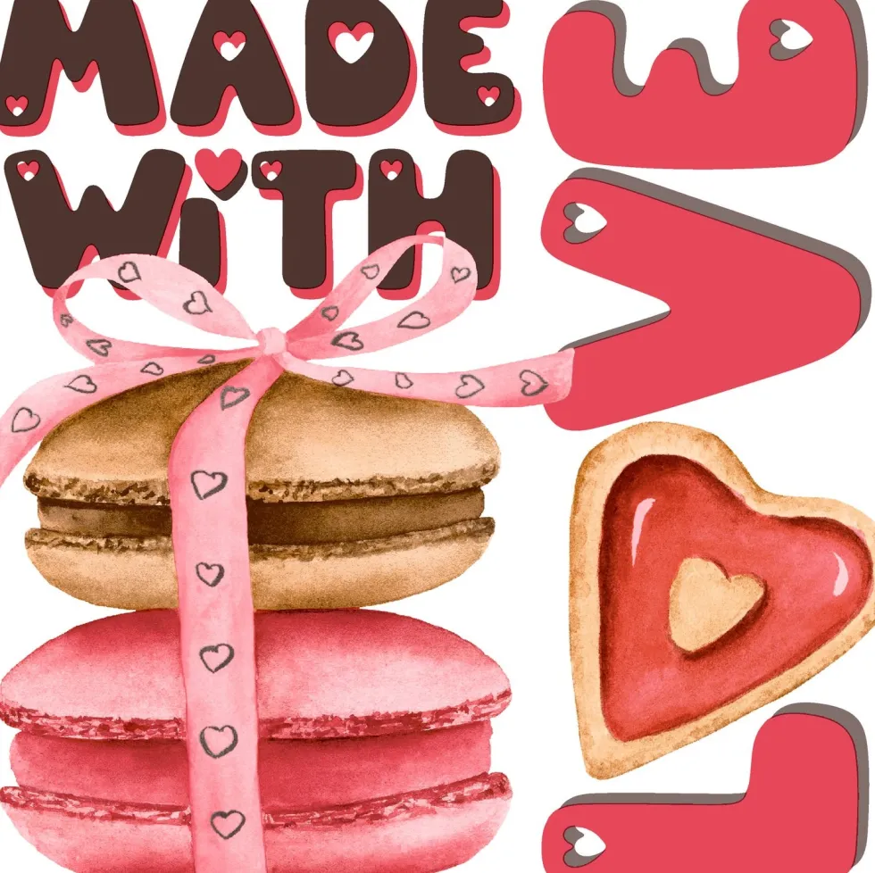 Paper + Design servet Love Made wit 33 x 33 cm 20 stuks