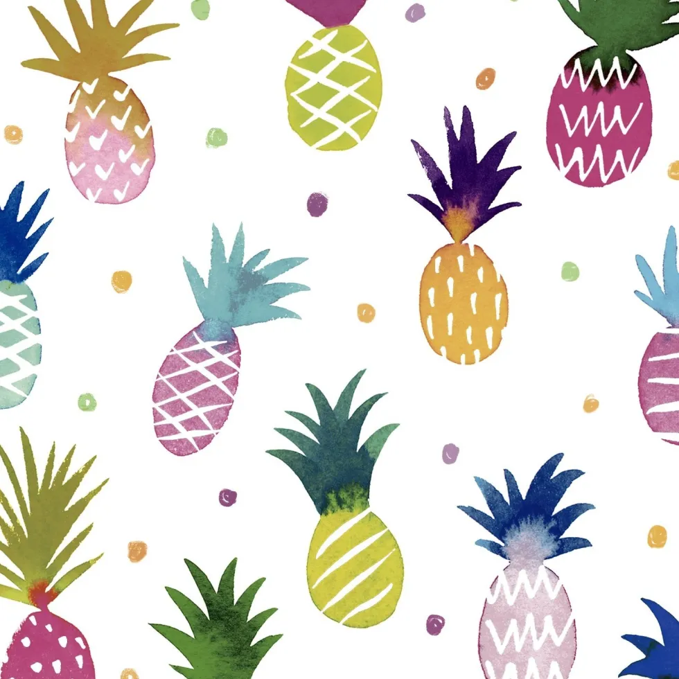 Paper + Design servet Pineapple Fun wit 33 x 33 cm 20 stuks