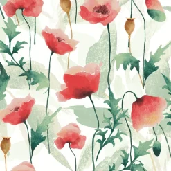 Paper + Design servet Poppys Delight groen / rood 33 x 33 cm 20 stuks