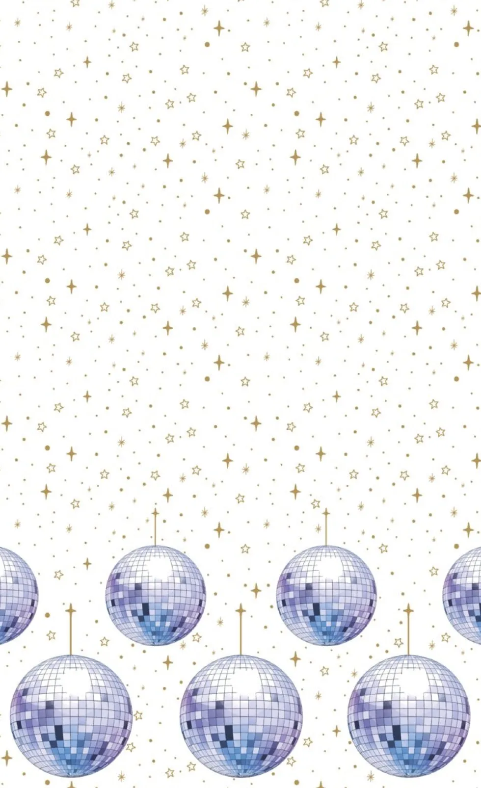 Paper + Design tafelkleed Disco ball wit / blauw 220 x 138 cm
