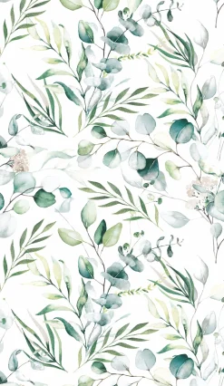 Paper + Design tafelkleed Eucalyptus White wit 138 x 220 cm