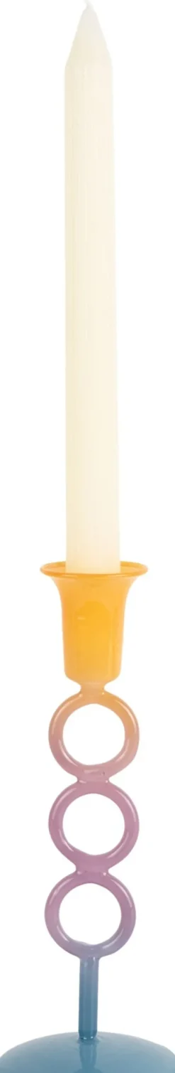 PT Living kandelaar Anillo geel / blauw D 7,4 H 21 cm