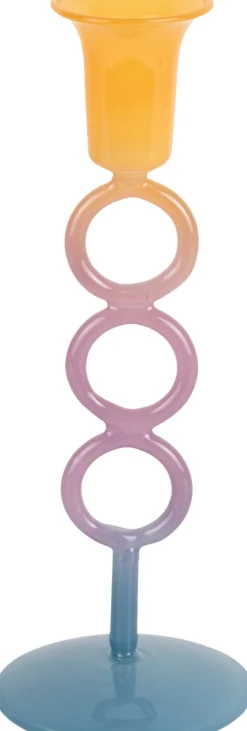 PT Living kandelaar Anillo geel / blauw D 7,4 H 21 cm