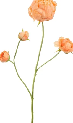 Pure kunstbloem Pioenroos oranje H 66 cm