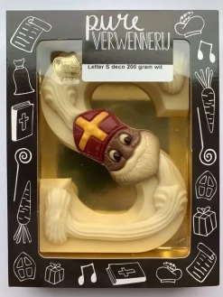 Pure Verwennerij chocolade letter S wit 200 g